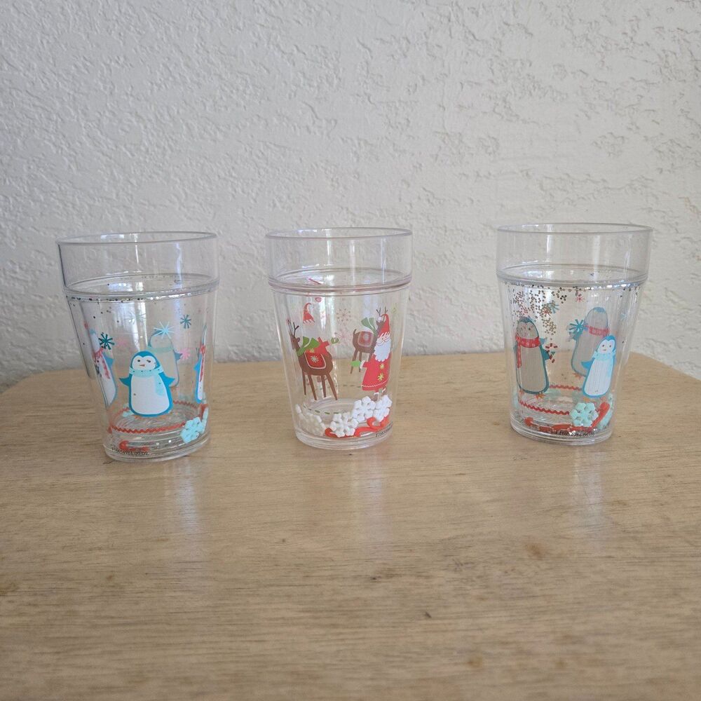 Christmas Plastic Cups - Set of 3